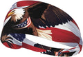 Elastic Exercise Headband for Men & Women Moisture Wicking Athletic for Running, Gym, Working Out USA Patriotic Eagle with American Flag Pattern