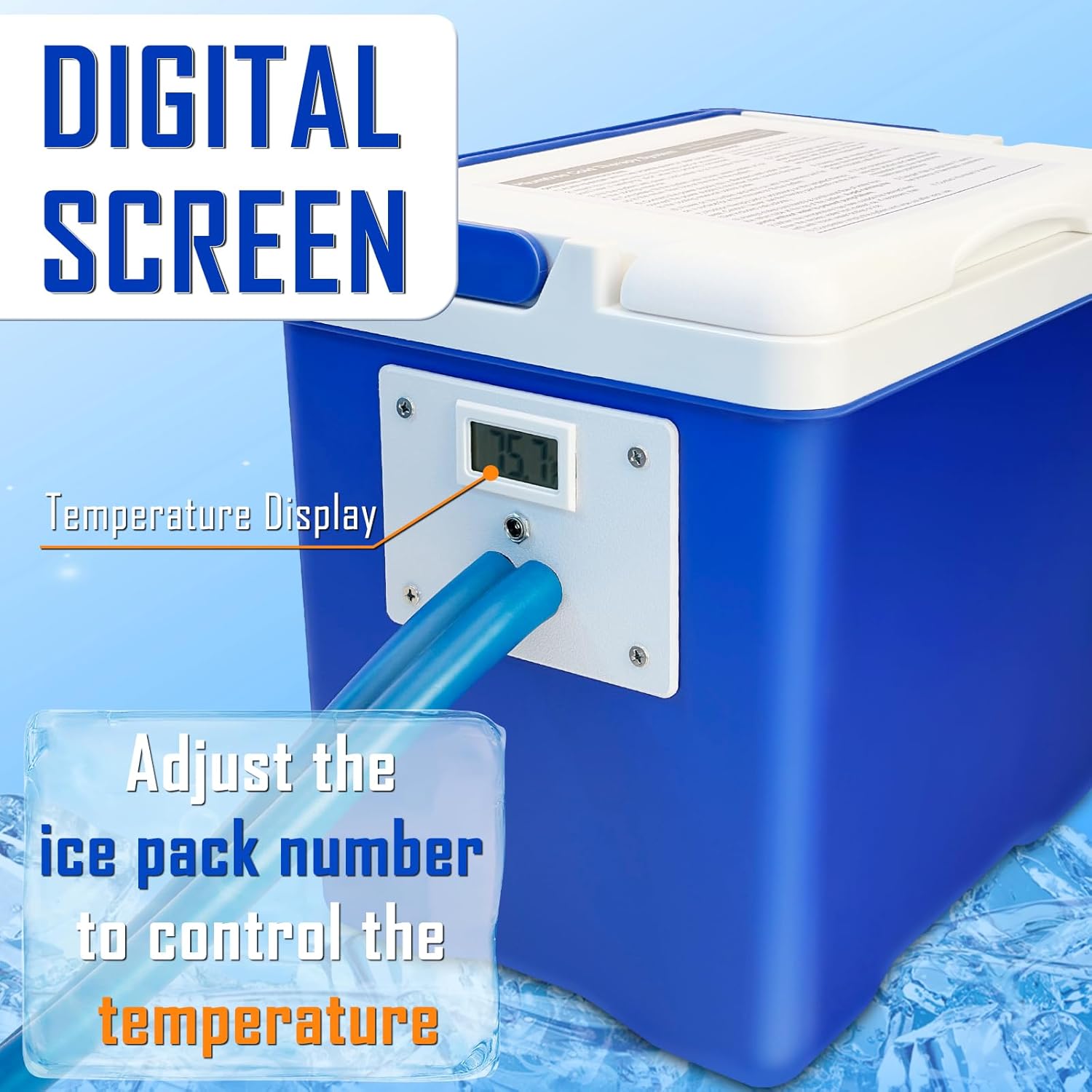 Cold Ice Machine Therapy System with Digital Timer, Knee/Joint Pad, Cooling Reservoir and Quiet Bump, for Post-Surgery and Post-Trauma Pain Relief