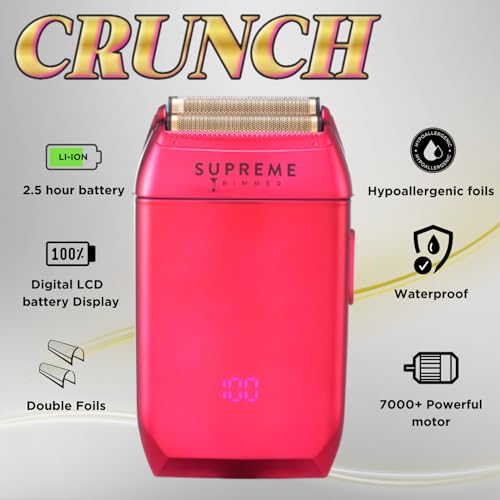 SUPREME TRIMMER Foil Shaver STF602 | Men's Electric Razor for Men (150 Min Runtime) Waterproof Shaver Barber use | Crunch (Upgraded Motor) Black