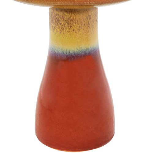 Sunnydaze 21-Inch H Ceramic Bird Bath for Outside - Hand-Painted Outdoor Bird Bath Bowl, UV/Frost-Resistant Finish - Galaxy Blue