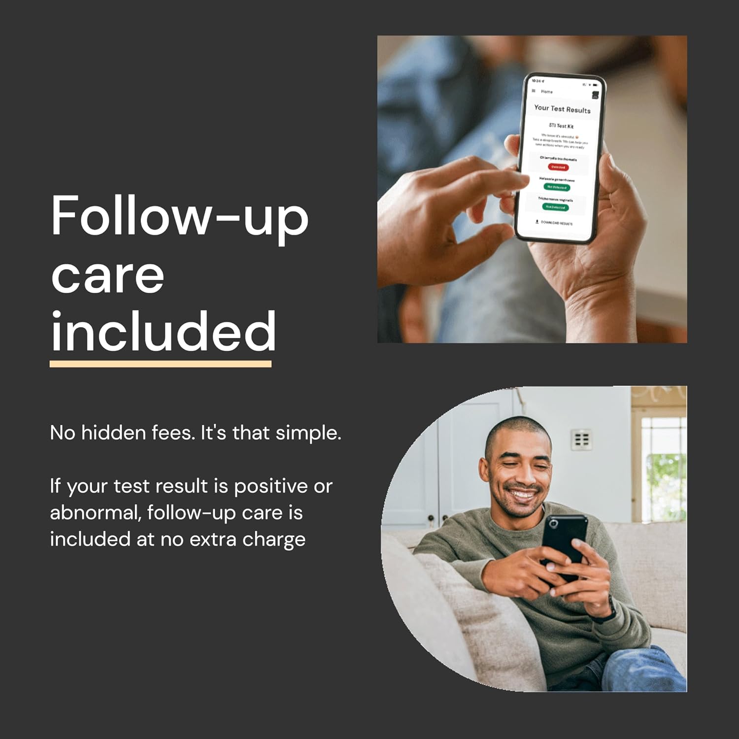 At-Home STD Test for Chlamydia, Gonorrhea, and Trichomoniasis - Tests for 3 Most Common STDs - STD Testing Kit - Free Follow Up Care & Fast Lab Results