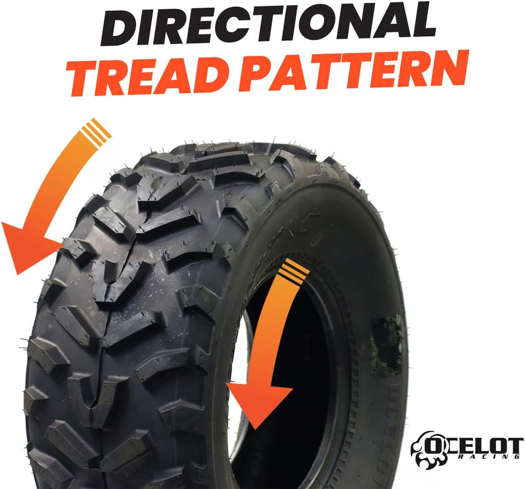 Ocelot P367 22x9-10 ATV UTV All-Terrain Tire with 6-ply Construction, OEM Style Tread, Wide Footprint for Mud and Soft Dirt, Designed for Durability and Extra Grip on Hardpack Solid Surfaces