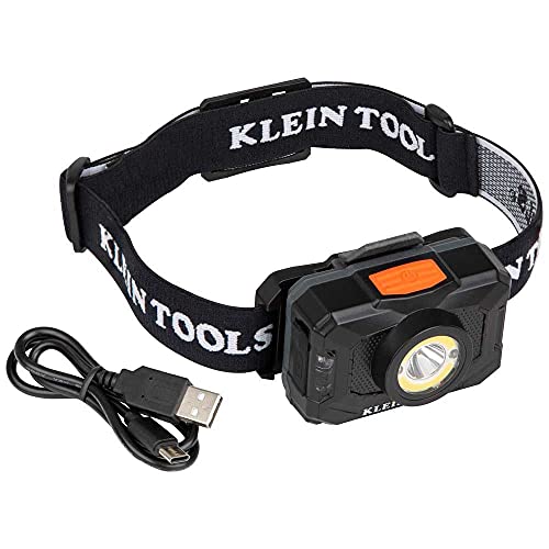 Klein Tools 56412 Rechargeable LED Flashlight with Worklight, 500 Lumens, USB Charging Cable, Pocket Clip, Battery Life Indicator, Magnetic
