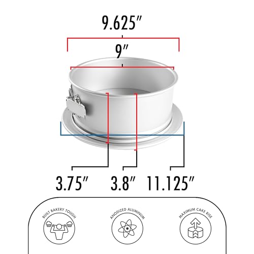 Fat Daddio's PSF-93 Anodized Aluminum Springform Pan, 9 x 3 Inch