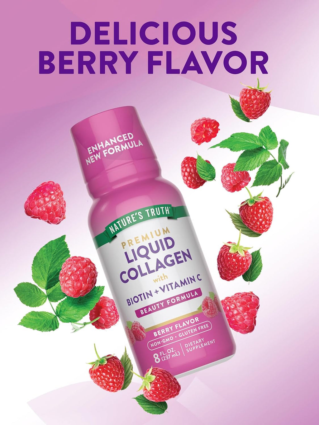 Nature's Truth Liquid Collagen | Berry Flavor | 8 oz | Non-GMO and Gluten Free Supplement