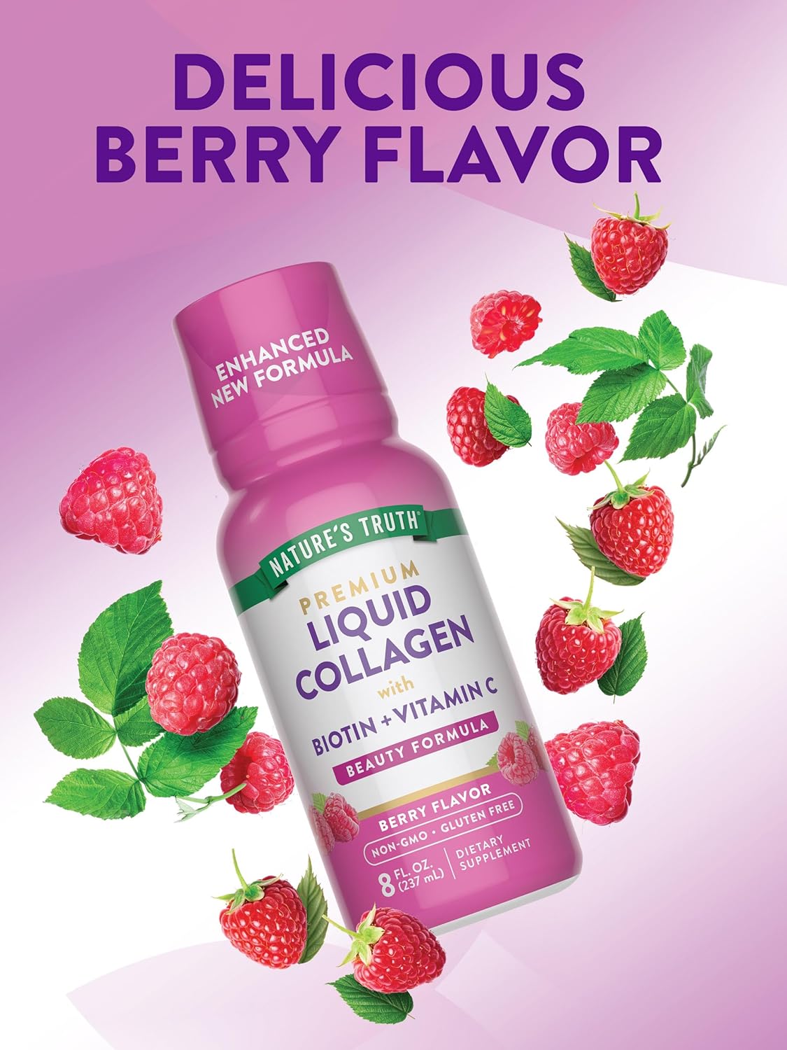 Nature's Truth Liquid Collagen | Berry Flavor | 8 oz | Non-GMO and Gluten Free Supplement