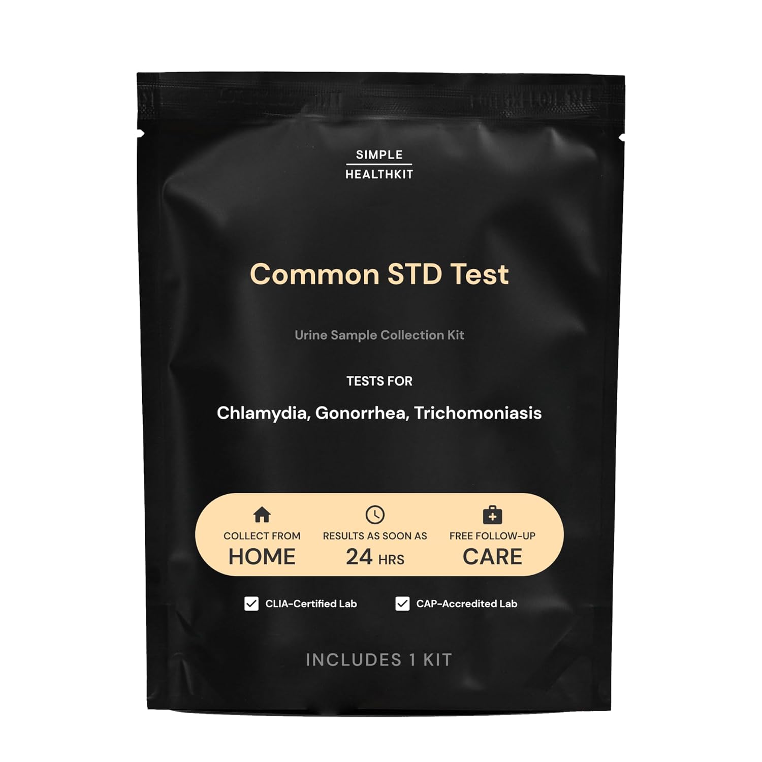 At-Home STD Test for Chlamydia, Gonorrhea, and Trichomoniasis - Tests for 3 Most Common STDs - STD Testing Kit - Free Follow Up Care & Fast Lab Results