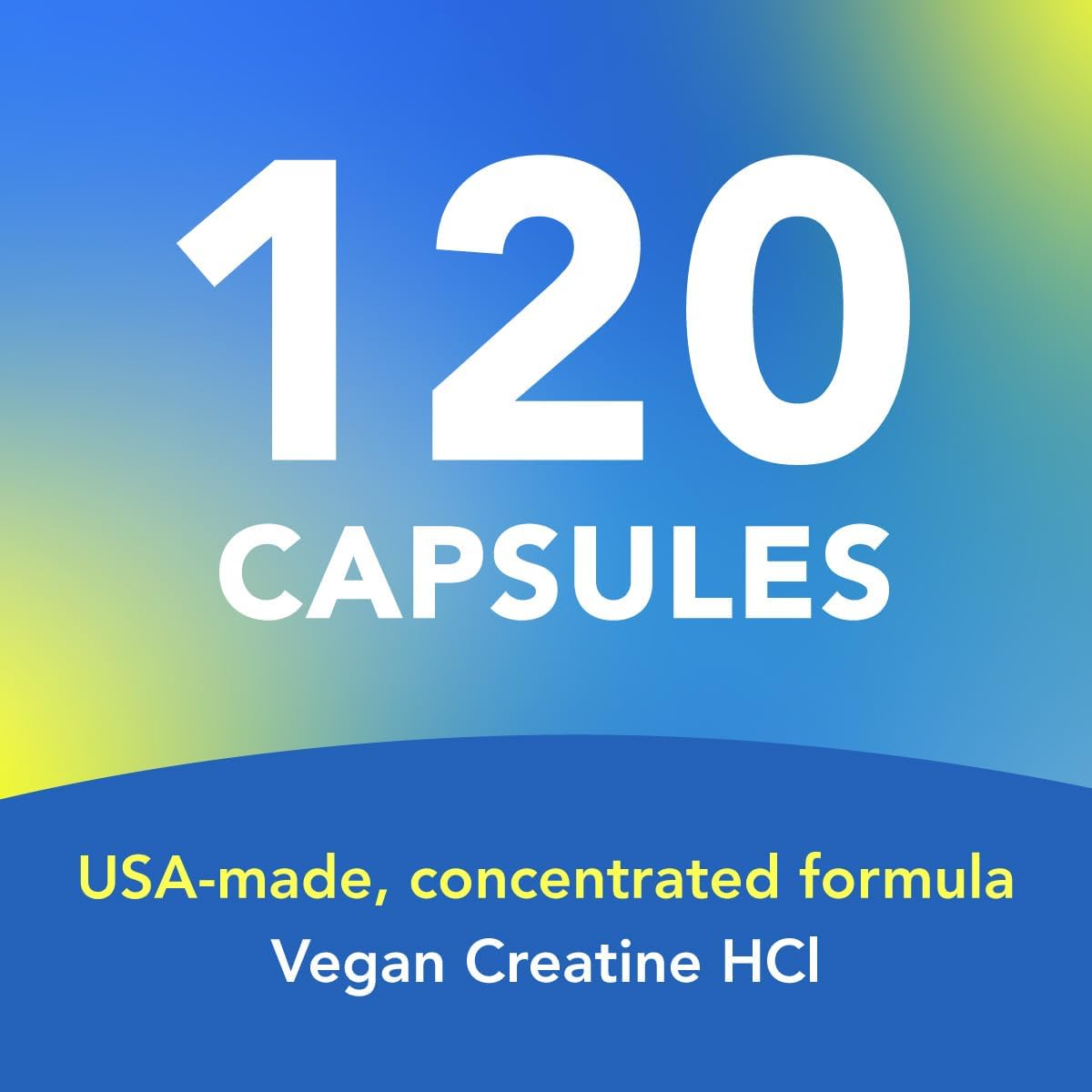 AMANDEAN Creatine HCl Pills. American Made CON-CRET. 120 Veggie Capsules. 7X Concentrated vs Monohydrate Powder. Supports Muscle Growth, Energy, Cognitive Function, Recovery. Gluten Free, Non-GMO.