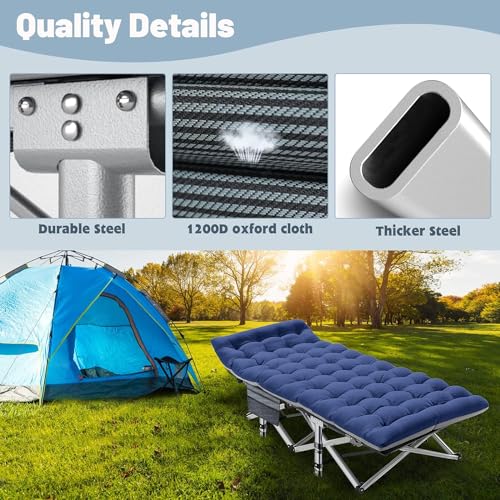 Slsy Folding Camping Cot, Folding Cot Camping Cot for Adults Portable Folding Outdoor Cot with Carry Bags for Outdoor Travel Camp Beach Vacation