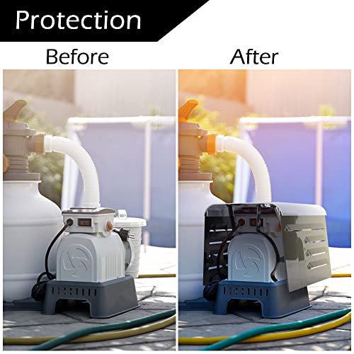 RunNico Pool Pump Covers for Outside Units - ABS Adjustable Pool Pump Motor Cover - Swimming Pool Motor Cover for Above Ground Protection