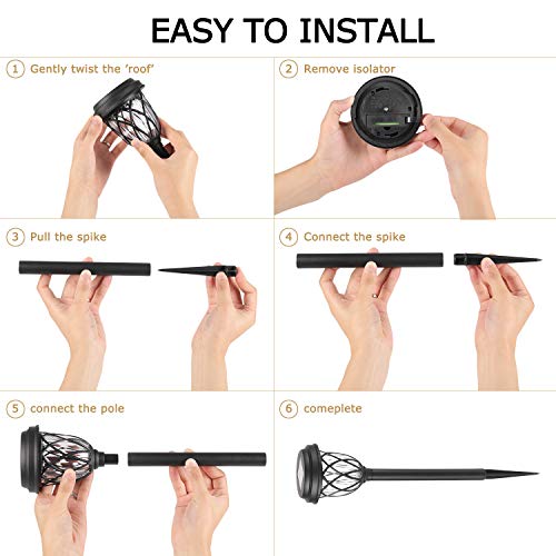 10 Pack Solar Lights Outdoor Garden Pathway Solar Powered Yard Lights for Walkway Sidewalk Driveway.