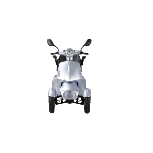 4 Wheel Mobility for Adults and Senior Fat tire Scooter Electric Powered Chargeable Device for Travel, Lightweight and Portable for Travel with LED Headlights and Basket, Charger Included (Pink)
