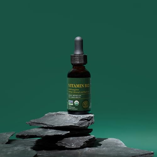 Global Healing Vitamin B12 Sublingual 5000 mcg Organic Liquid Supplement, Methylcobalamin, Adenosylcobalamin, Hydroxo Long-Lasting Energy and Healthy Metabolism - Vegan B12 Vitamins (2 Oz)