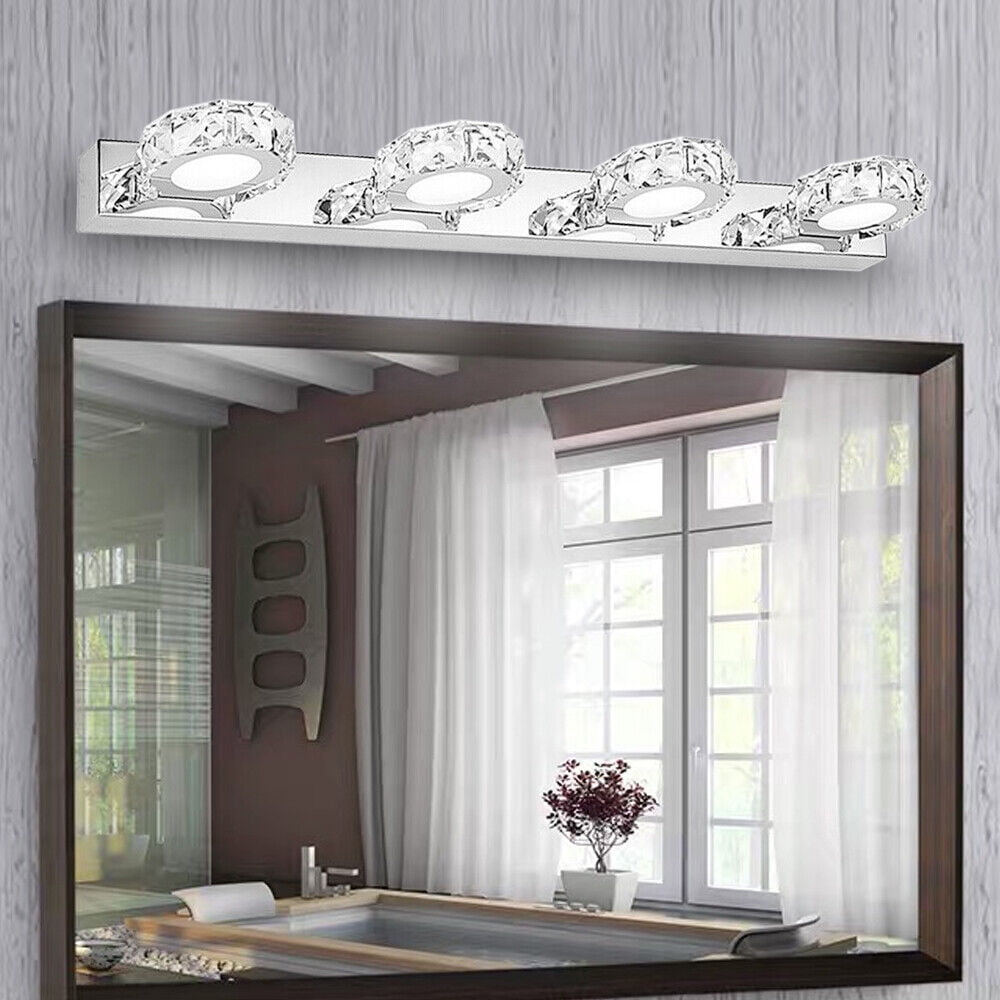 Modern LED Crystal Mirror Light Front Wall Lamp Bathroom Vanity Light Fixture for Bathroom, Mirror-front
