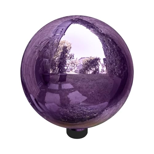 Alpine Corporation 10" Diameter Indoor/Outdoor Glass Gazing Globe Festive Yard Décor, Blue