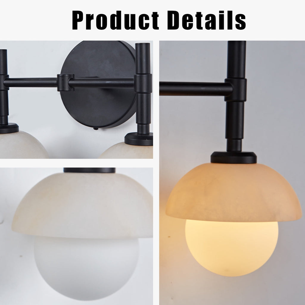 Hand-Carved Alabaster shade, Elegant Light Fixture for Hardwired Installation Brass Wall Sconce , Wall Lights for Living Room , Bedroom Wall Light Sconces