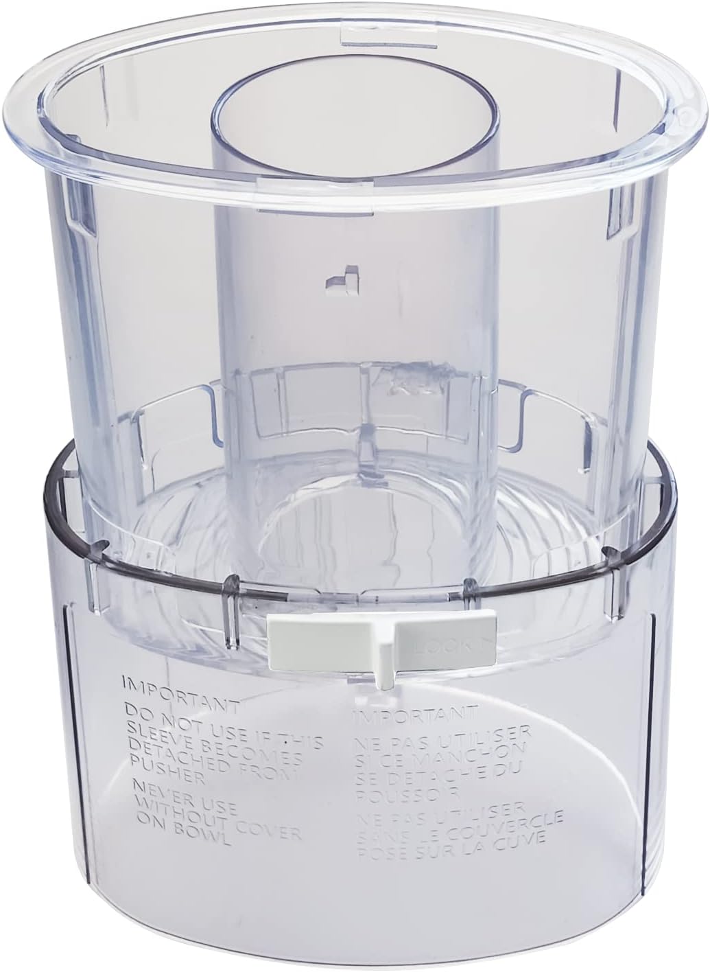 DLC-018BGTX (DLC-018BGTX-1) Large Pusher and Sleeve Assembly Fit for Food Processors, Compatible with Cuisinart Tritan Custom Food Processor DFP-14BCN, DLC-8S, DFP-14, DFP-11