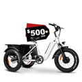 VICTRIP Electric Trike for Adults 100+ Miles Long Range 20" Fat Tire Electric Tricycle 750W 48V 31.5Ah Removable Dual Battery 3 Wheel Electric Bicycle with Large Basket
