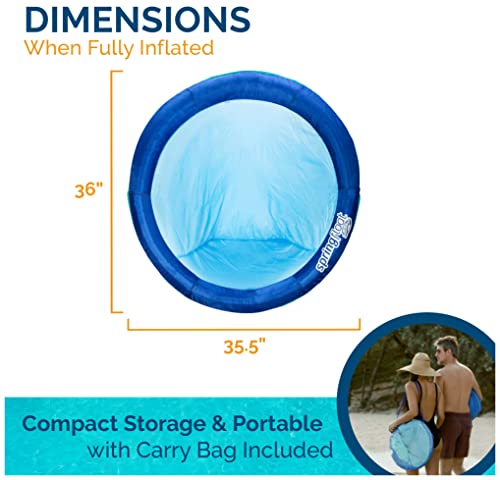 SwimWays Spring Float Papasan Pool Lounger for Swimming Pool, Inflatable Pool Floats Adult with Fast Inflation for Ages 15 & Up, Aqua