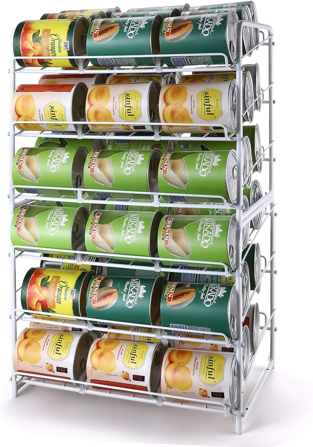 Simple Trending Can Rack Organizer, Stackable Can Storage Dispenser Holds up to 36 Cans for Kitchen Cabinet or Pantry, White