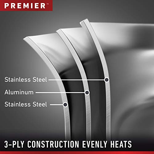 Calphalon Premier Stainless Steel 2.5-Quart Saucepan with Cover, Silver