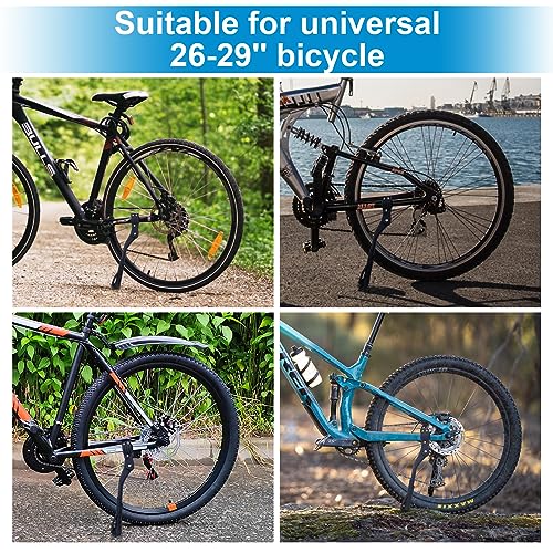 Bike Kickstand Adjustable for 26-29 Inch Aluminum Alloy Bicycle Kick Stands for Adult Bikes Black