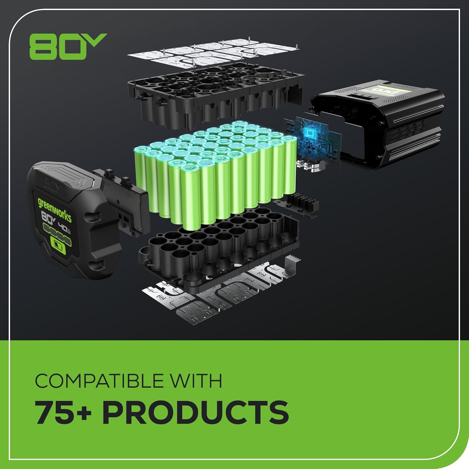 Greenworks 80V 26" Brushless Hedge Trimmer, 2.0Ah Battery and 2A Charger
