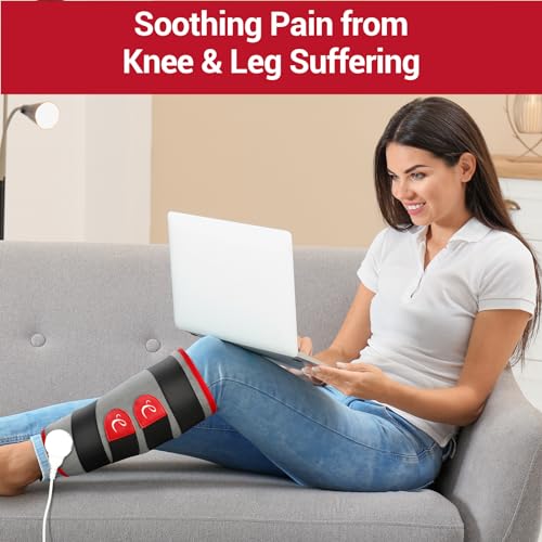 Comfytemp Leg Heating Pad for Pain Relief, FSA HSA Eligible Wearable Heating Pad for Legs and Calf, Birthday Gifts for Women/Men, Electric Heat Wrap for Shin Splint/Knee/Arm/Elbow/Wrist/Thigh (S/M)