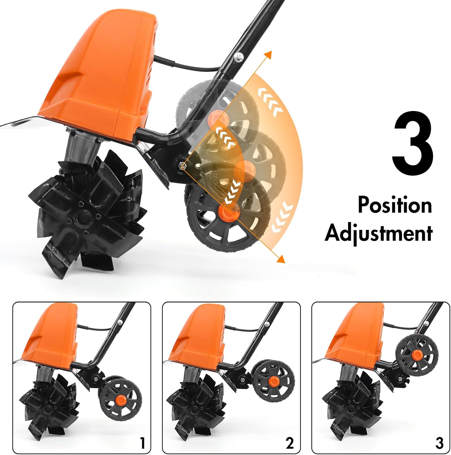 NEO-TEC 16 Inch 13.5 AMP Electric Corded Garden Tiller & Cultivator, Rototiller for Garden Tool, 8'' Tilling Depth Foldable Handle 6 Tines Tiller for Gardening