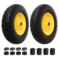 4.80/4.00-8" Tire and Wheel Assembly Set for Wheelbarrows, 5/8" or 3/4" Bore Wheelbarrow Tires for Utility Cart, Wheel Barrel, Wagon, Trailer, Dolly, 16" Solid Rubber Tires Without Flat Spots, 1 Pack