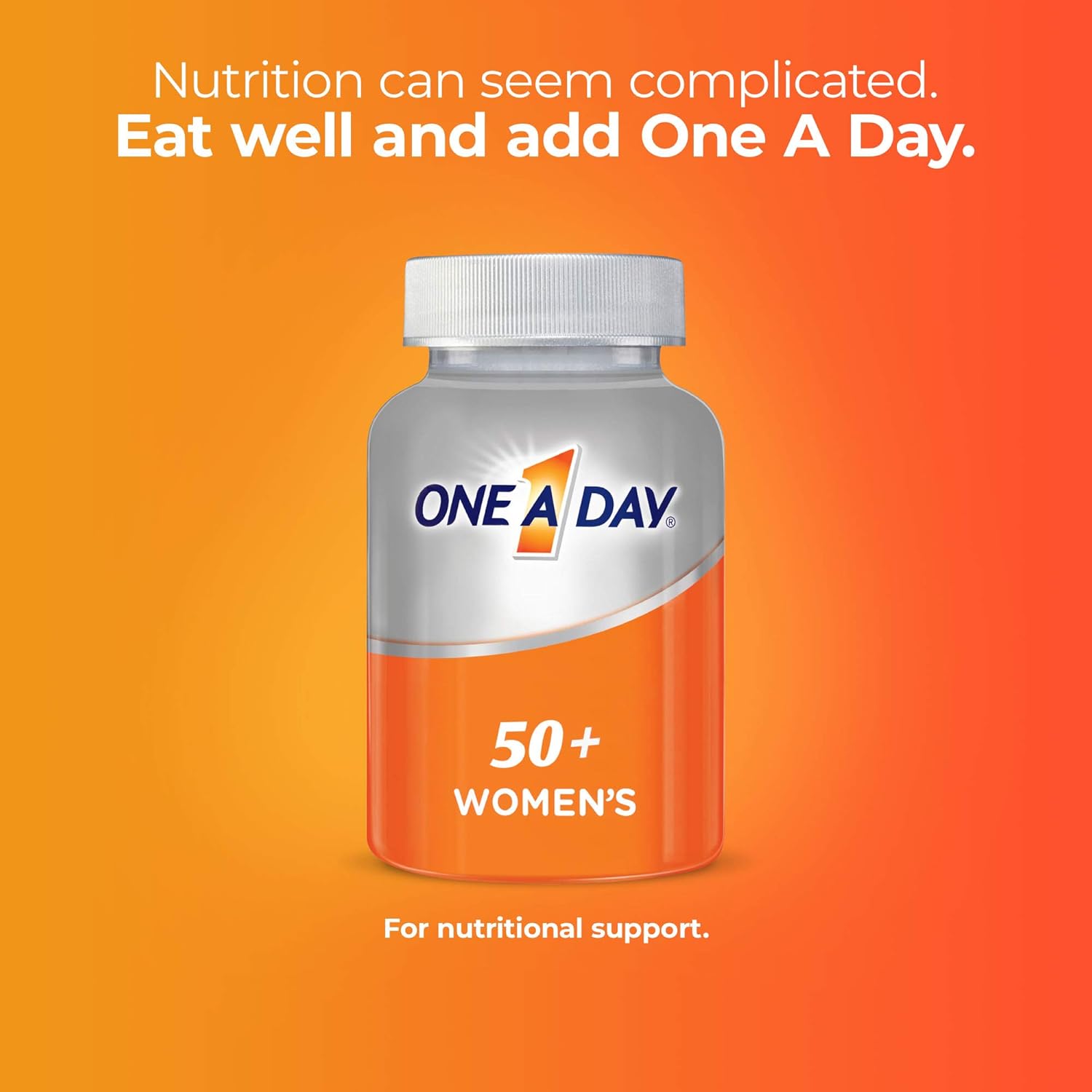 One A Day Women’s 50+ Multivitamins Tablet, Multivitamin for Women with Vitamin A, C, D, E and Zinc for Immune Health Support*, Calcium & more, 200 Count