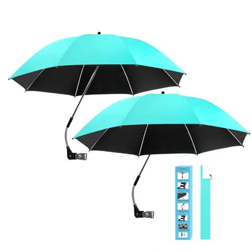 41.8" Chair Umbrella with Clamp, SPF50+, 360 ° Adjustable Umbrella for Chair, Camping Chair with Umbrella also for Beach Chair, Golf Carts(Not Include Chair)