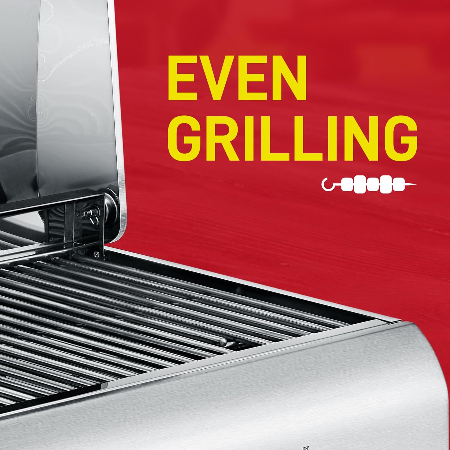 Portable Stainless Steel Gas Grill - 2 Burners Easy Clean Tabletop BBQ Propane Gas Grill with Foldable Legs and Wind Proof Lid for Camping and Outdoor - Silver