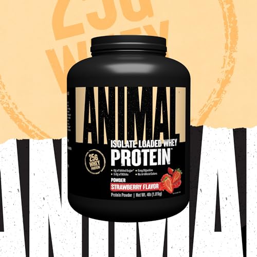 Animal Whey Isolate Protein Powder - Loaded for Pre & Post Workout Muscle Builder and Recovery with Digestive Enzymes for Men & Women - 25g Protein, Great Taste, Low Sugar - Cookies & Cream 4 lbs