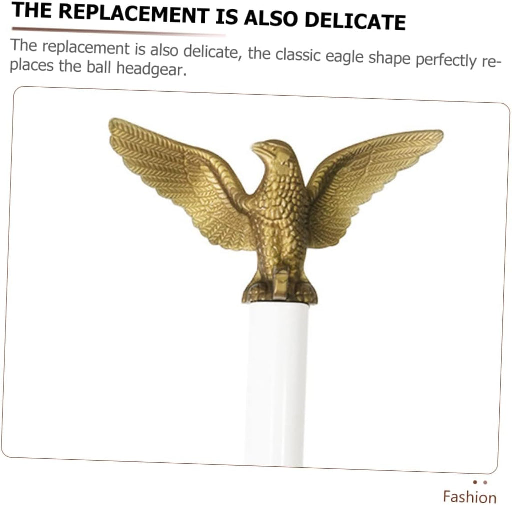 8 Pcs Eagle Flagpole Head Flag Pole Eagle Finial Topper Crafts Flag Topper Outdoor Accessories Metal Decor Metal Trim Top Hat Flag Pole Ornament The Gold Plastic Diagonal Insertion