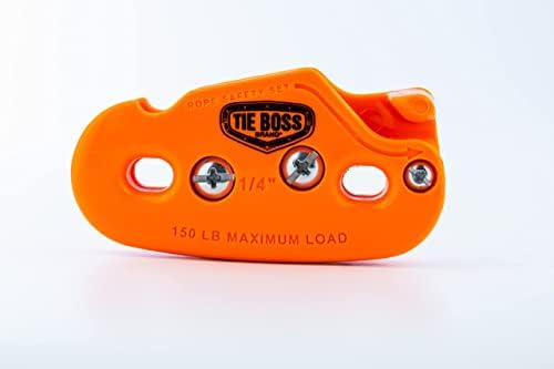 Tie Boss - 1/4 Inch, Medium Duty, (150 lbs Working Load Limit), Weather Resistant, Tie Down, Rope Tightening System, (w/15 ft Rope) (Pack of 1)