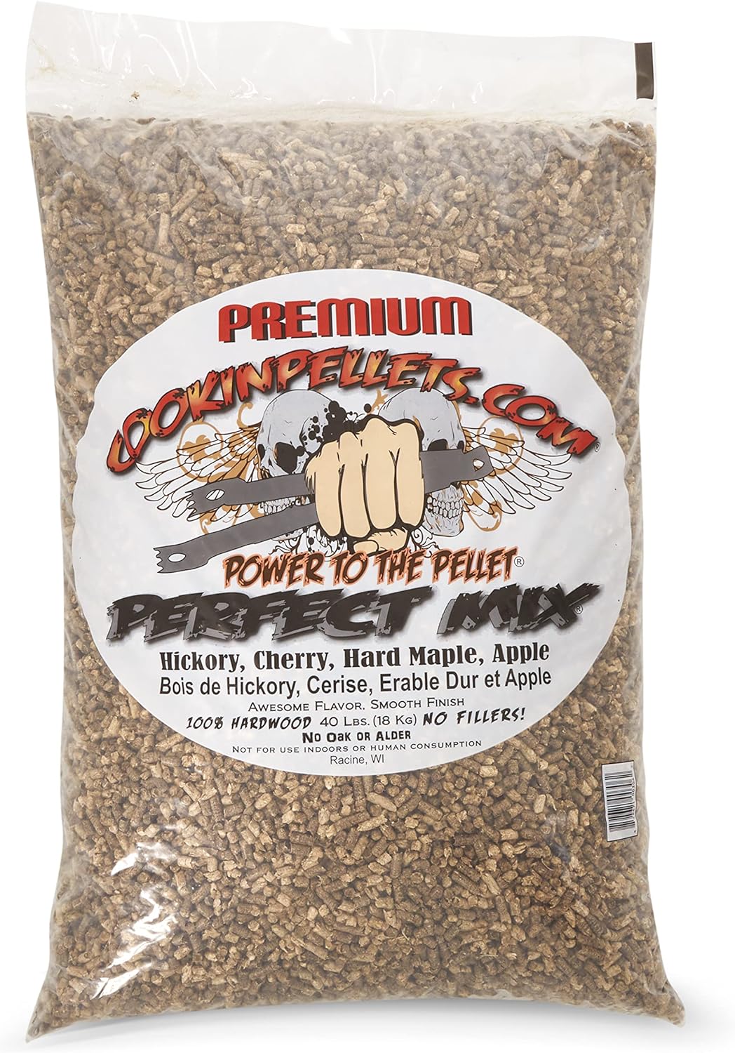 CookinPellets Premium Hickory Grill Smoker Smoking Wood Pellets and Perfect Mix Hickory Cherry, Hard Maple, Apple Wood Pellets, 40 Pound