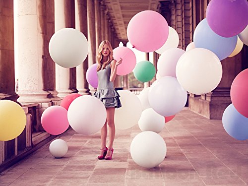 AFTERLOON® Biodegradable Balloons 3 pcs 36 Inch Orb Perfect Round Giant Extra Large Rose Gold, Thickened Strong Natural Latex Jumbo XL Big Helium Float, Baby Gender Reveal Birthday Party Decorations