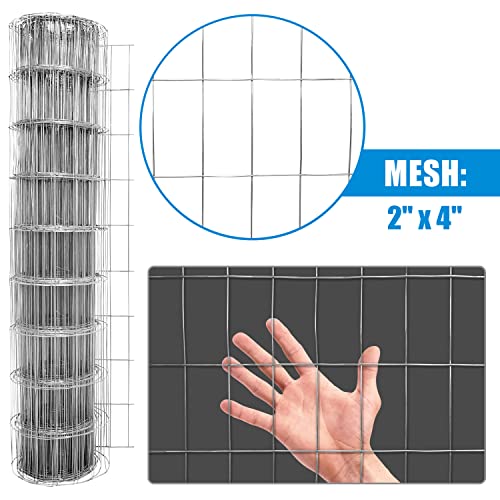 Fencer Wire 14 Gauge Galvanized Welded Wire Mesh Size 2 inch by 4 inch