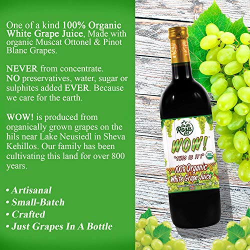 De La Rosa Austrian Red Grape Juice, Kosher, Non-GMO & Gluten Free, 100% Organic Red Grape Juice, No Sugar Added, No Preservative, Vegan Red Grape Juice, 25.4 Oz Glass Bottle (Pack of 2)
