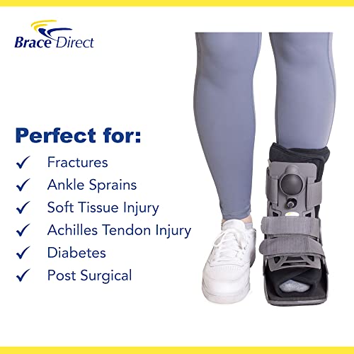 Ultra Light Short Full Shell Walking Boot- Air Cast for Foot & Ankle Injury, Sprained Ankle, Fracture, Broken Foot, Achilles Tendon Injury, Post Surgery- Orthopedic Walker L4360,
