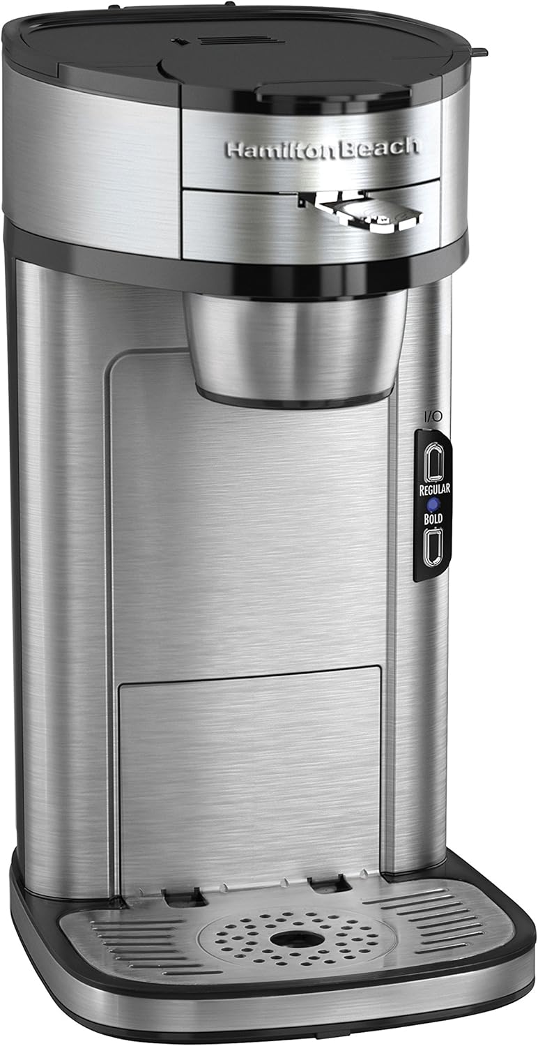 Hamilton Beach The Scoop Single Serve Coffee Maker & Fast Grounds Brewer & Fresh Grind Electric Coffee Grinder for Beans, Spices and More