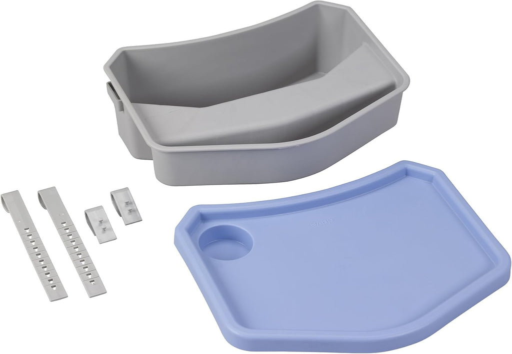 Drive Medical RTL10131 E-Z Walker Caddy with Tray, Gray/Blue