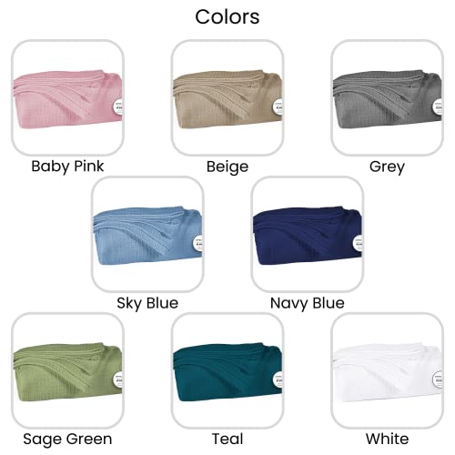 Cotton Clinic Waffle Bed Blanket 100% Cotton - All Season Blanket - Soft Breathable Lightweight - Perfect Blanket Layer for Couch Bed Sofa - Cozy Warm Queen Size Bed Blanket White