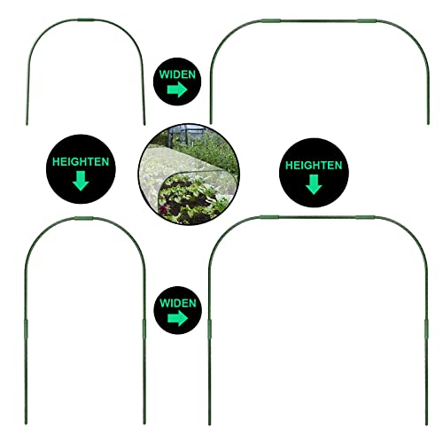 Greenhouse Hoops Grow Tunnel，for Raised Garden Beds, Greenhouse Kit，DIY Plant Support Garden Stakes for Row Cover，Reuseable Gardening Supplies for Plants Vegetables