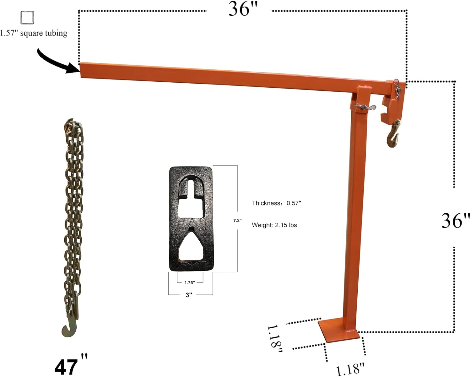T Post Puller Fence Post Puller Heavy Duty Fence Post Puller with 47" Lifting Chain & T Post Puller Plate Puller T Post Puller for Round Fence Posts T Stakes Sign Post & Tree Stump