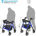 OasisSpace Heavy Duty Rollator Walker & Bathtub Chair with Arms for Seniors