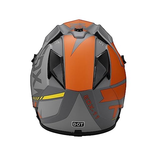 Motocross Helmet Set with Goggles Gloves Mask , DOT Certified Outdoor Adventure Dirt Bike Racing Crash Helmet Youth Men Women Off-Road ATV BMX MX Helmet Grey/Orange S~XL