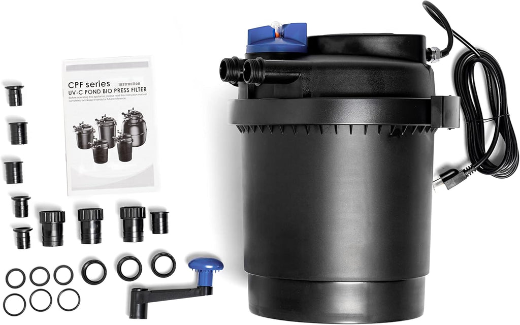 CNZ CPF-2500 Bio Pressure Pond Filter with 13w Clarifier with 1200 GPH Pump, Up to 1600 Gallon