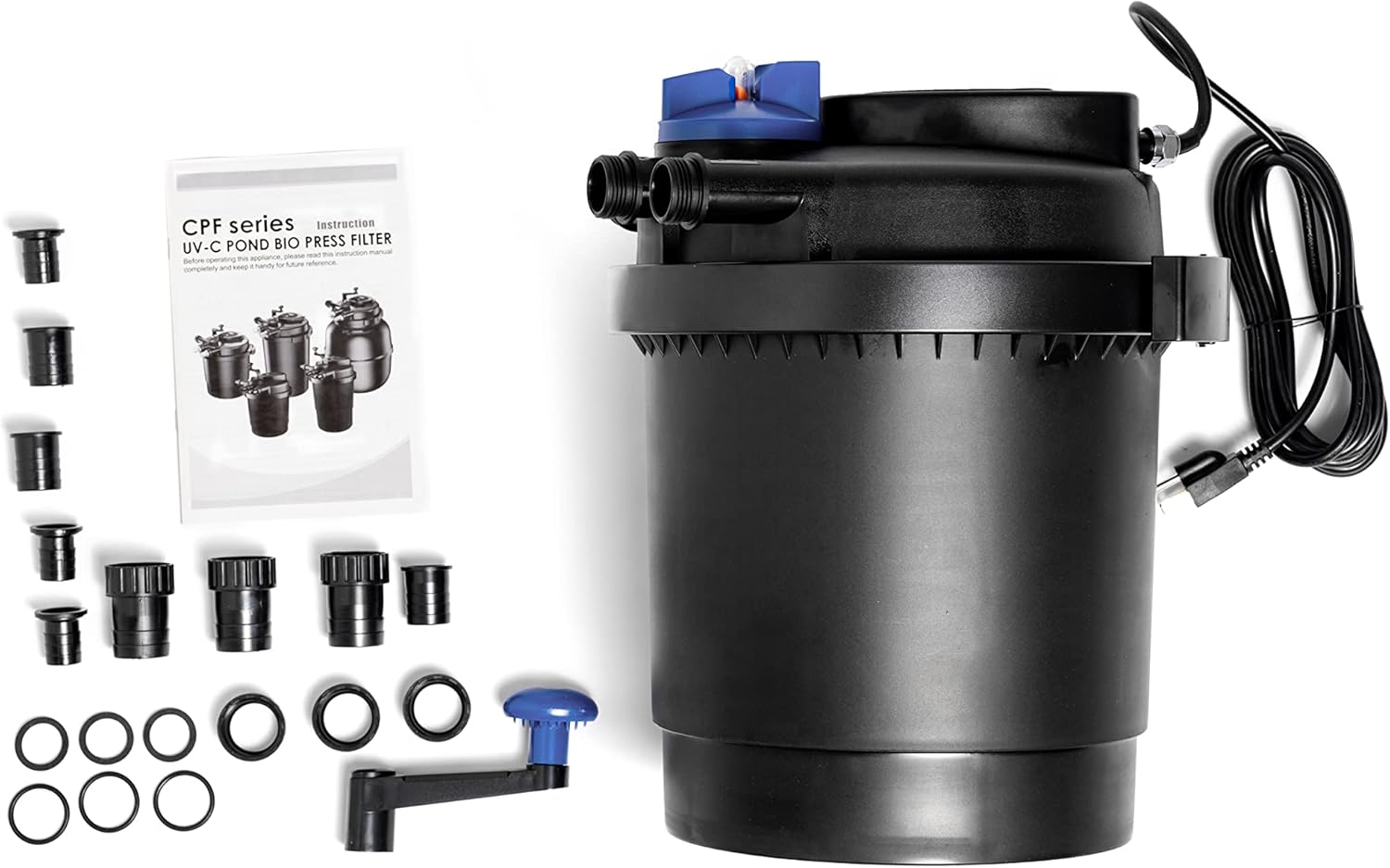 CNZ CPF-2500 Bio Pressure Pond Filter with 13w Clarifier with 1200 GPH Pump, Up to 1600 Gallon